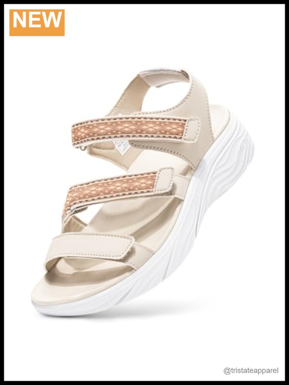 Wide Width Sandals with Arch Support Adjustable Strap Orthopedic Slide